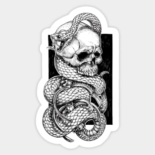 skull & snake Sticker